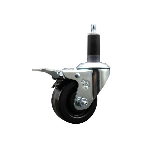 3'' Phenolic Swivel 1-1/8'' Expanding Stem Caster Total Lock Brake